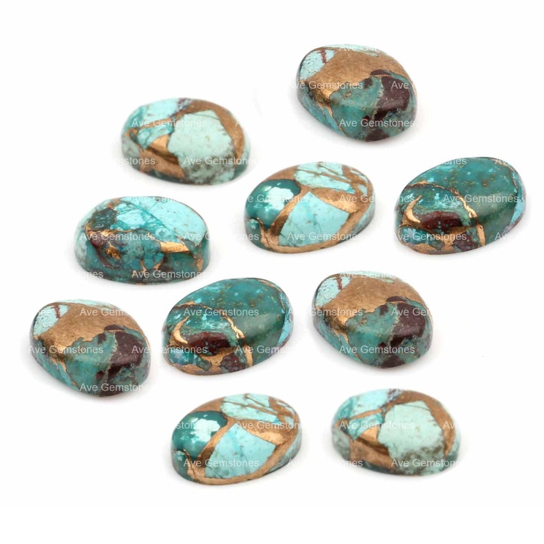 Jewelry Making Stone, Gemstone Cabochon, Oyster turquoise, Copper turquoise, Flat back cabochon, turquoise cabochon, turquoise Jewelry, turquoise Gemstone, Oyster cabochon, Cabochon, Loose gemstone, Red oyster turquoise, Red oyster cabochon