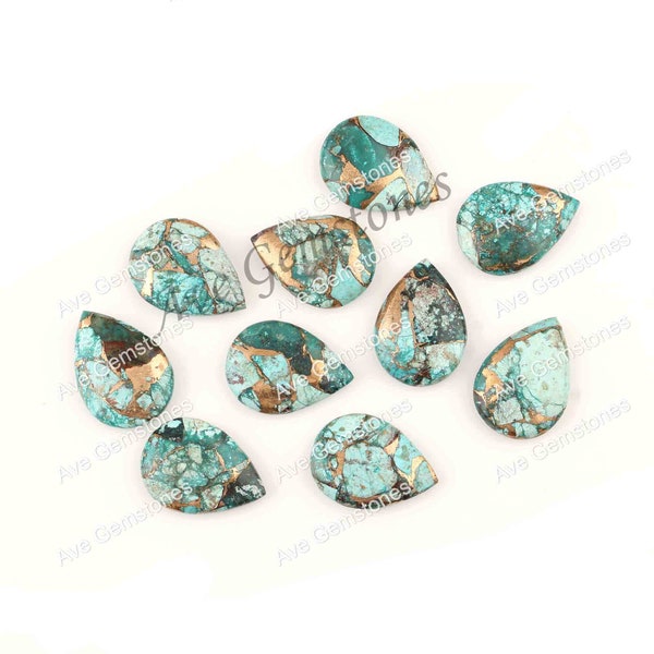 Natural Chrysocolla Copper, Pear Calibrated Smooth Briolette, For Jewelry, Semi Precious Stone, Wholesale Supplier, All Sizes Available