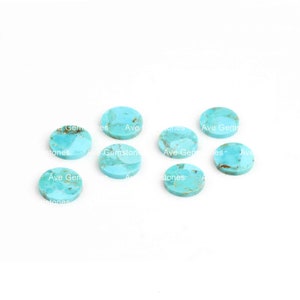 Arizona Turquoise, Round Shape Flat, Coin Gemstone, Both Side Flat, Semi Precious Stone, Kingman Turquoise, For Jewelry, All Sizes Available