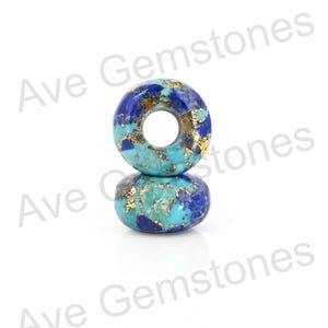 Lapis türkis kupfer, 14x8x5mm Rondelle Glatt, Mohave Kupfer Semi Edel Big Hole Beads, Europäische Charms für Pandora Armbänder