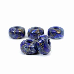 Lapis Lauzli Kupfer, 14x8x5mm Rondelle Glatte, Mohave Kupfer Halbedel Großloch Perlen, europäische Charms für Pandora Armbänder