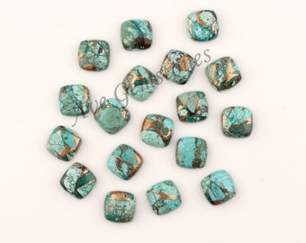 Natural Chrysocolla Copper, Cushion Cabochon, Semi Precious Stone, Loose Gemstone, For Jewelry, Wholesale Supplier, All Sizes Available