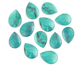 Natural African Chrysocolla, Pear Calibrated Smooth Briolette, For Jewelry, Semi Precious Stone, Wholesale Supplier, All Sizes Available