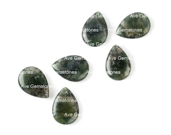 Ágata musgo natural, briolette lisa de pêra, pedra semipreciosa, pedra preciosa solta, para joias, fornecedor atacadista, todos os tamanhos disponíveis