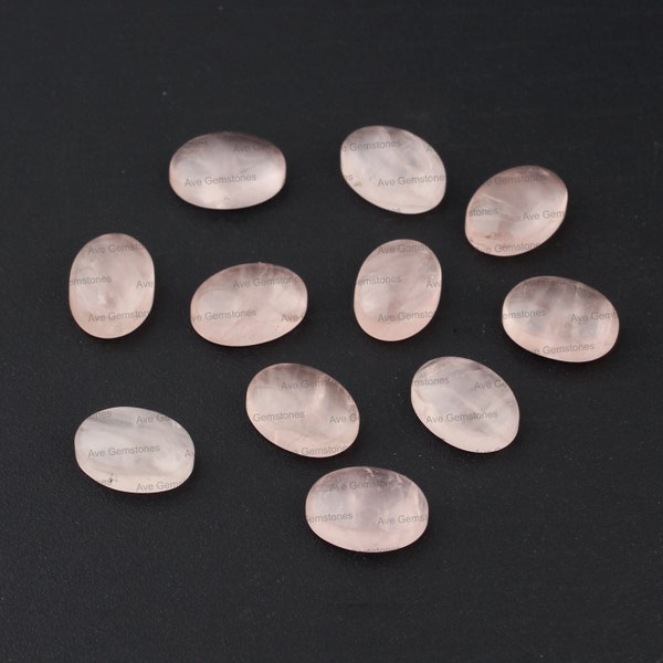 Natural Rose Quartz Oval Shape Loose Gemstones Cabochon Calibrated All Size Avail. 8x10 9x11 10x12 10x14 12x16 13x18 15x20 16x22 18x25 20x30