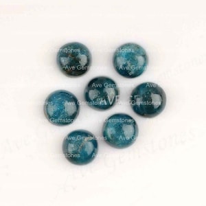 Apatite al neon blu naturale, cabochon rotondi, lisci calibrati, pietre preziose sciolte, pietre semipreziose, per realizzare gioielli, tutte le dimensioni disponibili