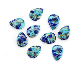 Lapis Lazuli Blue Turquoise Copper, Pear Calibrated Smooth Briolette, For Jewelry, Semi Precious Stone, Wholesale Supplier, All Size Avail.