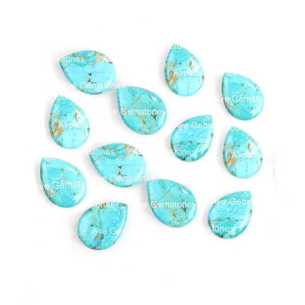 Arizona Turquoise, Pear Smooth Briolette, Semi Precious Stone, Loose Gemstone, For Jewelry, Wholesale Supplier, All Sizes Available