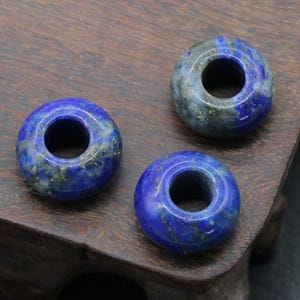 Natürliche blaue Lapislazuli, 14x8x5mm Rondelle glatt, Mix Halbedelstein, Großloch Perlen, europäische Charms für Pandora Armband machen