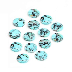 Blue Kingman Turquoise, Round Coin, Both Side Flat, Semi Precious Stone, Loose Gemstone, For Jewelry, Wholesale Supplier, All Size Available