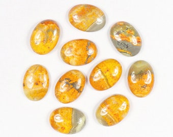 Natural Bumble Bee Jasper, Oval Cabochon, Semi Precious Stone, Calibrated Smooth Cabs, For Jewelry, Wholesale Supplier, All Sizes Available