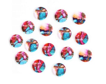 Spiny Mix Oyster Copper Turquoise, Round Coin Flat, Loose Gemstone, Opaque, Fournisseur en gros, Pour la fabrication de bijoux, Toutes les tailles disponibles