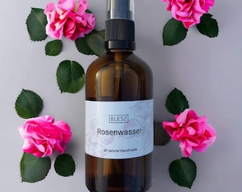 Acqua di rose, detergente viso naturale, detergente viso delicato, acqua detergente viso idratante, cura della pelle vegana