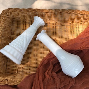 Vintage bud vase milk glass vase bridal shower gifts