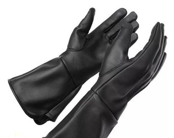 Leather Long Cuff Medieval Gloves Perfect Fit Premium Quality Soft Leather