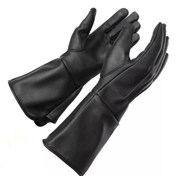 Leather Long Cuff Medieval Gloves Perfect Fit Premium Quality Soft Leather