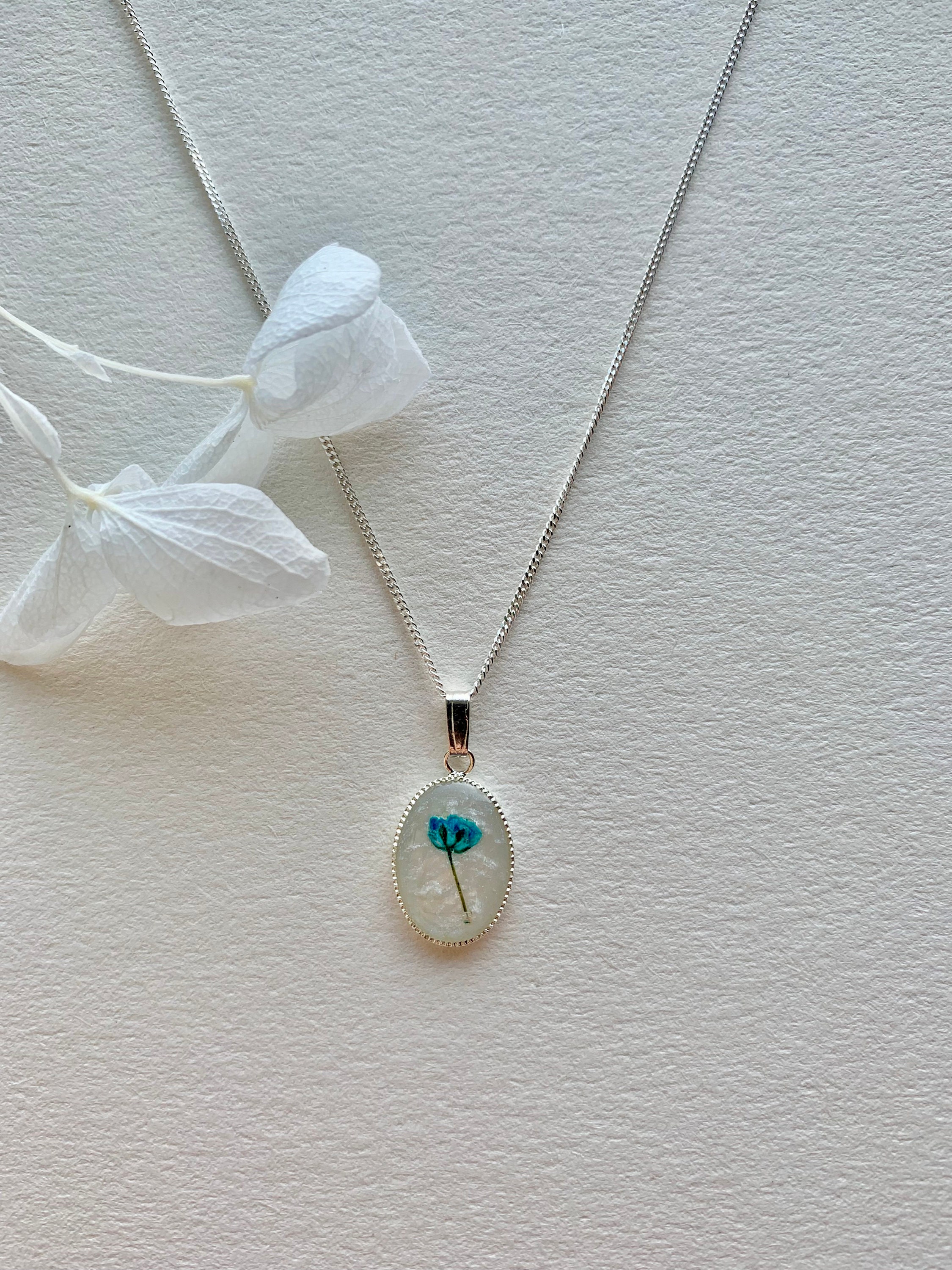 Larimar Stone Bluebell Necklace Larimar Stone Bluebell Necklace