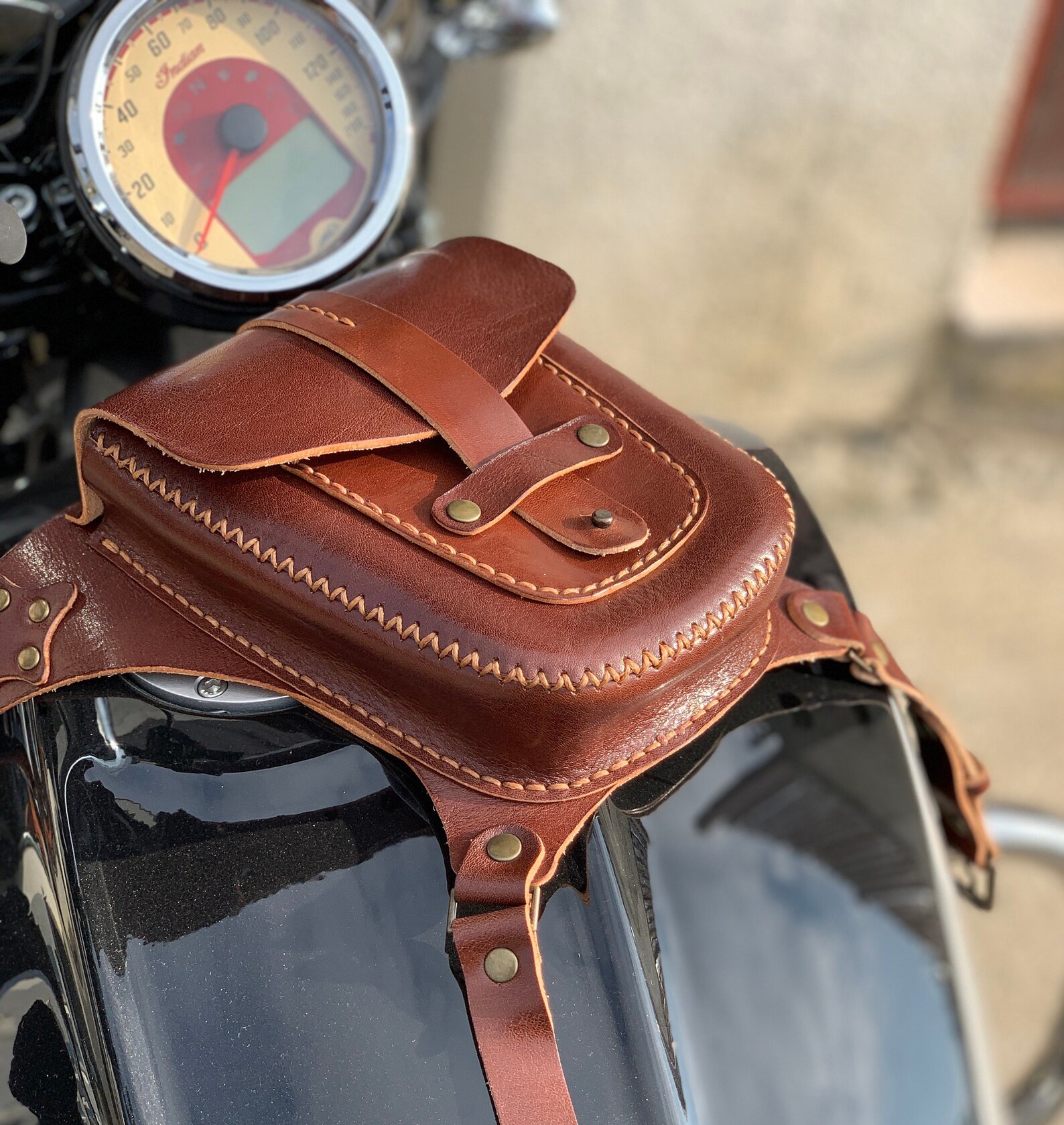Handmade leather motorcycle hip bag for bikers Etsy