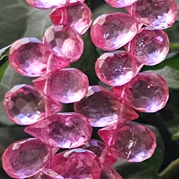 AAA / Topaze Rose Forme goutte d'eau à facettes Brillante / Taille 5 X 7 MM