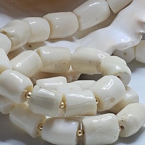AAA / Raw Ivory White Natural Coral, Smooth and Polished, Shiny, Irregular Nugget / Size 10 x 12 mm / Also called Sea Benbou image 3