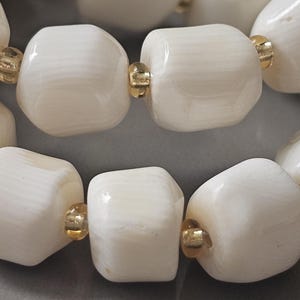 Natural Ivory White Coral Rough Smooth and Polished Shiny Irregular Nugget / Size 9 X 10 mm / Also Called Sea Benbou