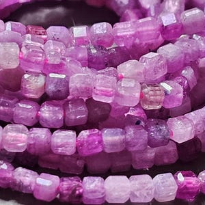 Natural Myanmar Ruby Pink Lilac Purple Square Faceted Brilliant Gem / Size 2 - 2 mm / New