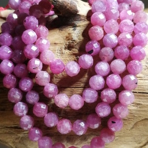 AAA / 5 MM / Rubino naturale, pietra preziosa rosa sfaccettata rotonda, qualità superiore ultra brillante / Misura 5 MM