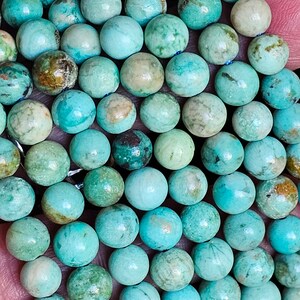 T.6 mm AAA / Turquoise Peru Natural Blue Green Turquoise Smooth Round Gemstone Very High Quality / Size 6 MM