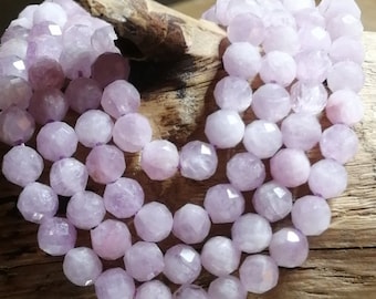 AA / Natural Kunzite Round Ultra Shiny Faceted High Quality Gemstone Bead / Size 5 MM