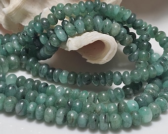 New / Natural Green Zambia Emerald Smooth Rondelle / Size 3mm - 3.5mm