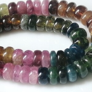 AAAA / Tourmaline Smooth Rondelle Gemstone Shiny Pink Green Blue Ocher Very High Quality / Size 5-5.5 MM