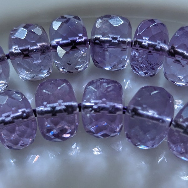 AAA /Améthystes Naturelle Violette Ronde à Facettes Brillantes Transparentes Haute Qualité / Taille Epaisseur 6 MM X 10 MM