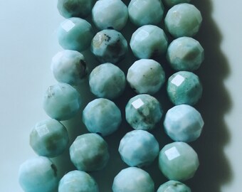 Larimar Naturel Bleu République dominicaine Gemme Ronde à Facettes / Taille 6,2 MM