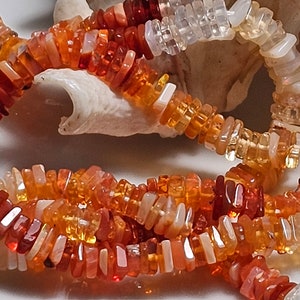 Natural Mexican Fire Opal Orange and White Gradient Irregular Square Brilliant Cut Gemstone / Size 4 MM