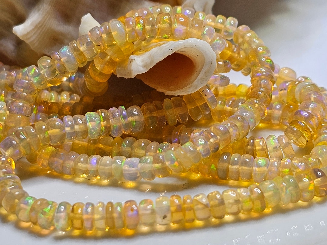 Perles Rondes Opale éthiopienne Naturelle - Diamètre 6 à 8 Mm - Qualité AAA+ - Neuf