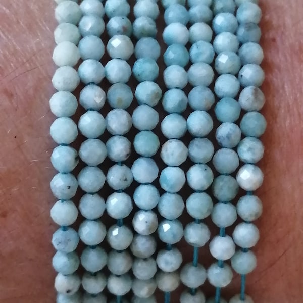 Natural Sky Blue Larimar Round with Brilliant Facets From Dominican Republic / Semi-Precious / Size 2.8 MM