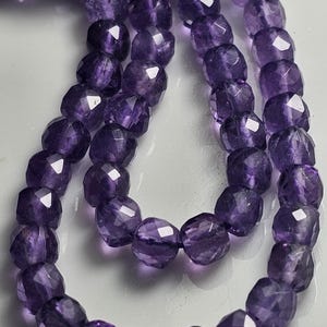 AA / Natural Purple Amethyst Brazil Gemstone Square Brilliant Faceted / Size 4.2mm X 4mm