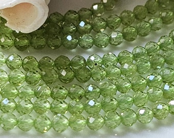 New / AA / Natural Peridot Green Round Brilliant Faceted Gemstone. 100% natural / Size 3 MM