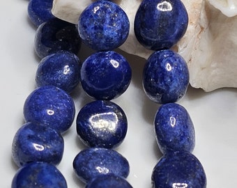 New / Lapis Lazuli Naturel Bleu Forme Pièce de monnaie Bouffante  / Taille 7,5 MM X 7,5 MM