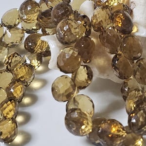 Natural Honey Quartz Briolette Onion Shape Translucent Faceted Superior Quality / Size 6 mm X 7 mm image 7
