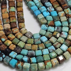 Lot De 5 Perles Turquoise Africaine Naturelle 10mm - Pierres Semi-Précieuses Colorées Pour Création Bijoux Fantaisie