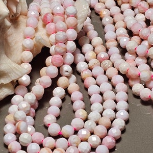 Coquillage Conque Reine Naturelle Rose Blanc Jaune Coquillage Rond à Facettes Brillantes / Taille 4 MM