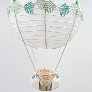 Green Jungle Safari Themed Hot Air Balloon Nursery Light Shade