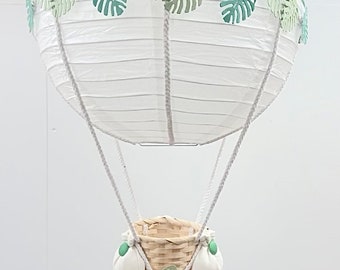 Groene jungle safari thema luchtballon kinderkamer lichte schaduw