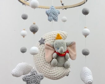 Disney Dumbo Grey Themed Baby Nursery Cot Mobile