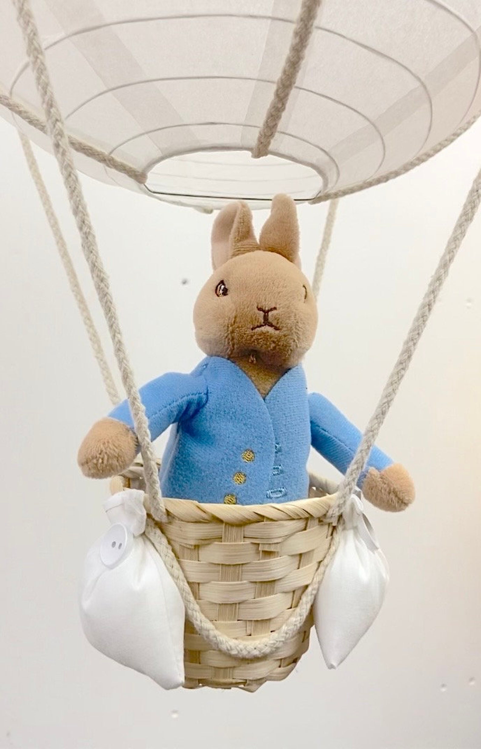 Neutral Blue Peter Rabbit Themed Hot Air Balloon Nursery Light Shade ...