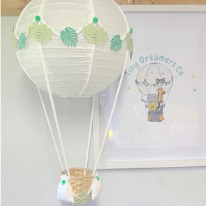 Green Jungle Safari Themed Hot Air Balloon Nursery Light Shade image 3