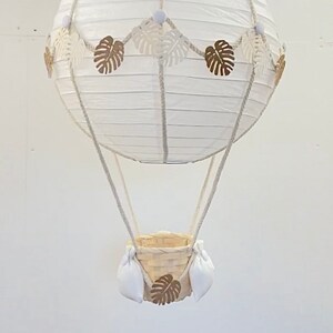 Neutral Jungle Safari Themed Hot Air Balloon Nursery Light Shade