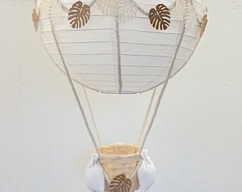 Neutral Jungle Safari Themed Hot Air Balloon Nursery Light Shade