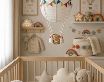 Rainbow Themed Hot Air Balloon Nursery Light Shade
